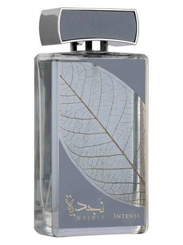 Lattafa Najdia Intense eau de parfum bottle, a fresh fragrance