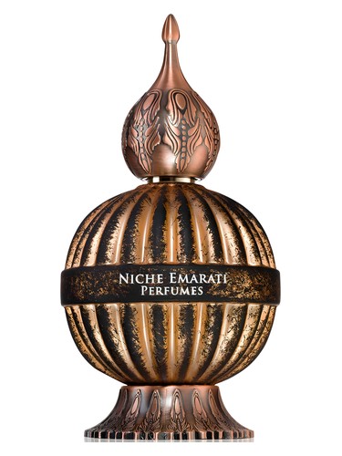 Lattafa Niche Emarati Antique eau de parfum bottle, a woody fragrance