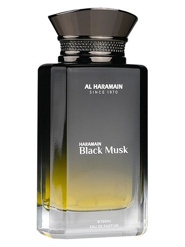 Al Haramain Black Musk eau de parfum bottle, a woody fragrance
