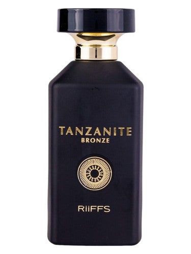 Riiffs Tanzanite Bronze perfume bottle, a woody fragrance
