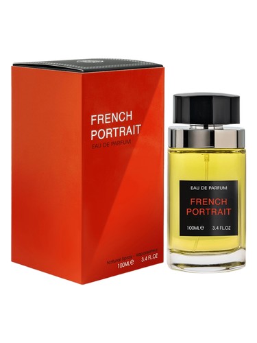 Fragrance World French Portrait eau de parfum bottle, a gourmand fragrance