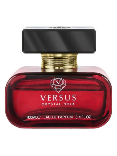 Fragrance World Versus Crystal Noir perfume bottle, a white floral fragrance