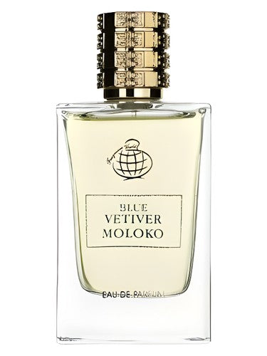 Fragrance World Vetiver Moloko perfume bottle, a woody fragrance