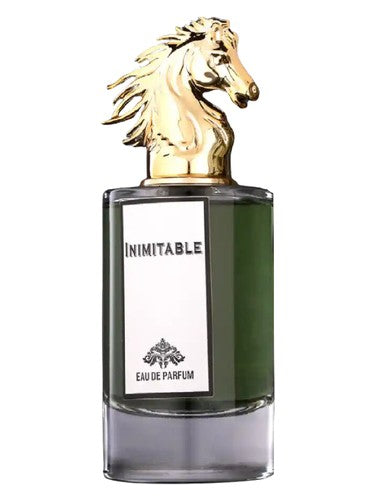 Fragrance World Inimitable eau de parfum bottle, a smoky fragrance