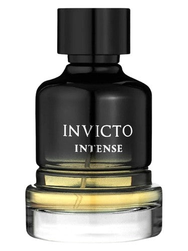 Fragrance World Invicto Intense eau de parfum bottle, a warm & amber fragrance