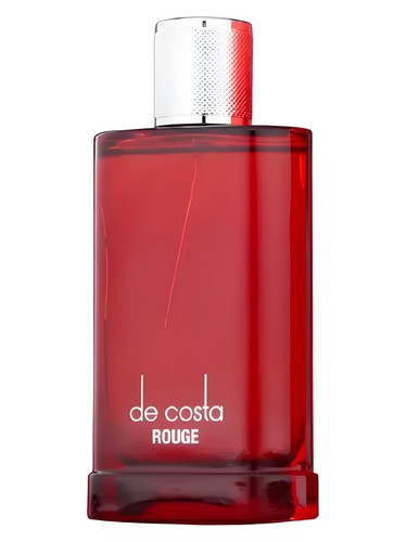 Fragrance World De Costa Rouge eau de parfum bottle, a patchouli fragrance