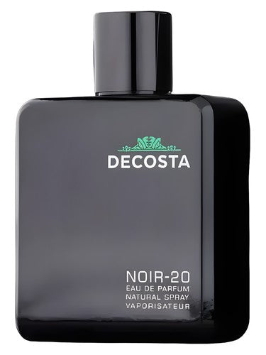 Fragrance World Decosta Noir 20 eau de parfum bottle, a woody fragrance