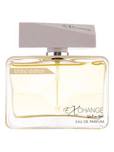 Fragrance World Exchange Unlimited Blanc Edition eau de parfum bottle, a woody fragrance