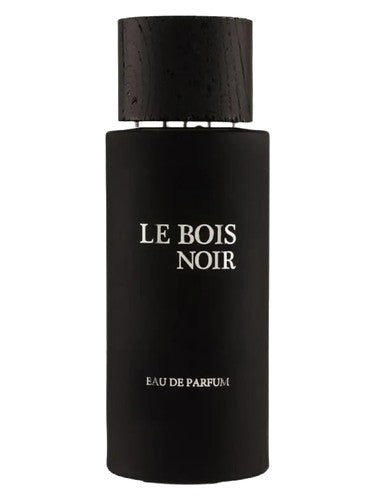 Fragrance World Le Bois Noir eau de parfum bottle, a warm & amber fragrance