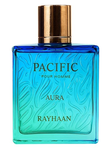 Rayhaan Pacific Aura eau de parfum bottle, a fresh fragrance