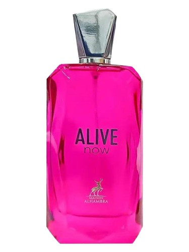 Maison Alhambra Alive Now eau de parfum bottle, a fruity fragrance