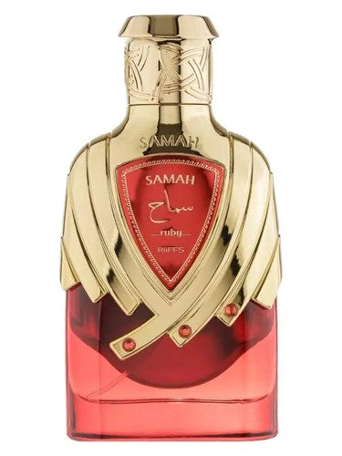 Riiffs Samah Ruby perfume bottle, a white floral fragrance