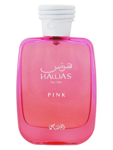 Rasasi Hawas Pink eau de parfum bottle, a gourmand fragrance