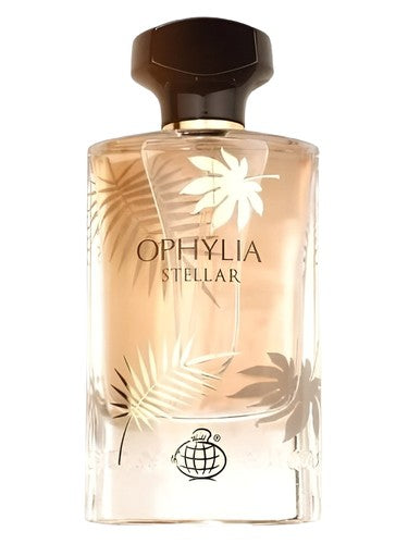 Fragrance World Ophylia Stellar perfume bottle, a white floral fragrance