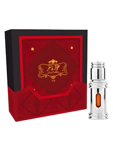 Al Rehab Oud Fakhir perfume bottle, a warm & amber fragrance