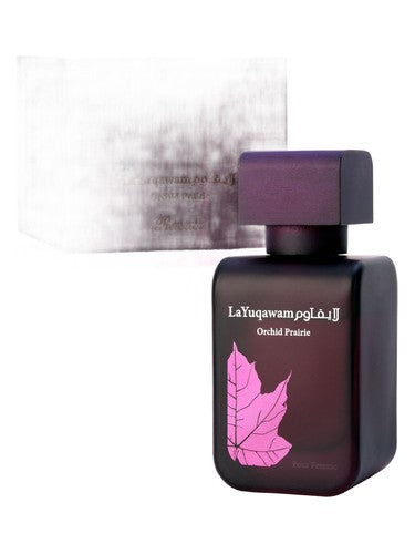 Rasasi Orchid Prairie eau de parfum bottle, a floral fragrance