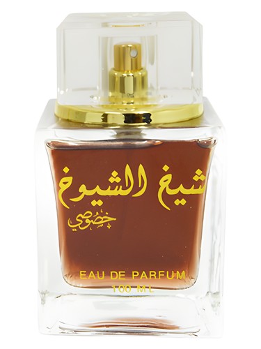 Lattafa Sheikh Shuyukh Khusoosi eau de parfum bottle, a spicy fragrance