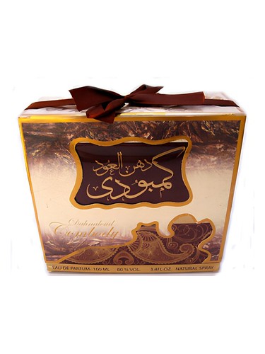 Lattafa Danhal Oud Kambodi perfume bottle, a warm & amber fragrance