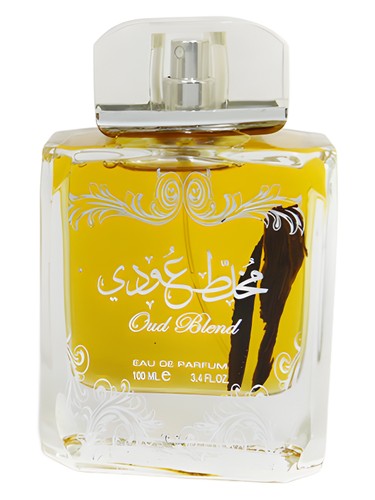 Lattafa Mukhallat Oudi perfume bottle, a woody fragrance