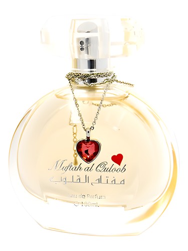 Lattafa Muftah Al Quloob perfume bottle, a fruity fragrance