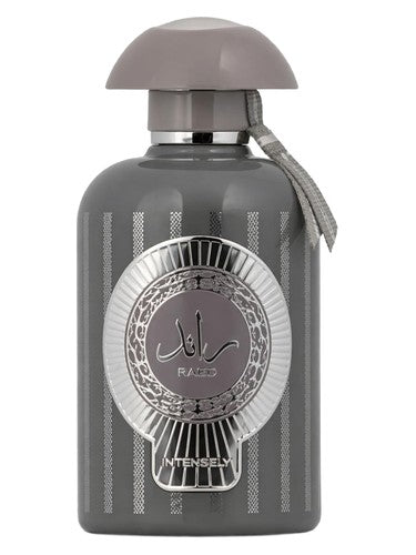 Lattafa Ra'ed Intensely eau de parfum bottle, a citrus fragrance