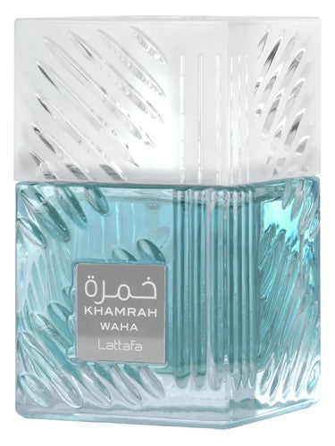 Lattafa Khamrah Waha eau de parfum bottle, a fresh fragrance