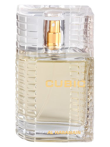 Al Haramain Cubic perfume bottle, a floral fragrance
