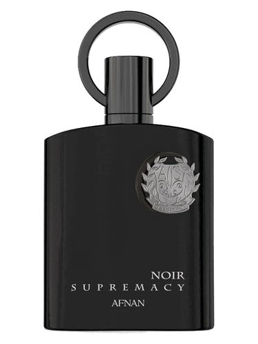 Afnan Supremacy Noir eau de parfum bottle, a green fragrance