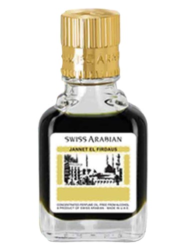 Swiss Arabian Jannet El Firdaus Green perfume oil bottle, a green fragrance