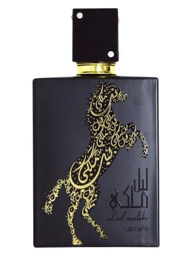 Lattafa Lail Maleki eau de parfum bottle, a gourmand fragrance