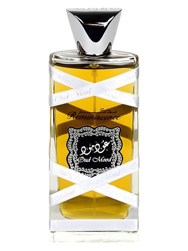 Lattafa Oud Mood Silver eau de parfum bottle, a warm & amber fragrance