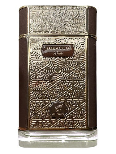 Afnan Tobacco Rush eau de parfum bottle, a woody fragrance