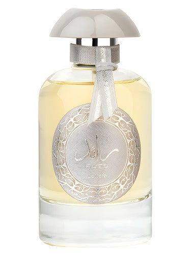 Lattafa Ra'ed Silver eau de parfum bottle, a vanilla fragrance