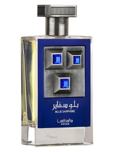 Lattafa Blue Sapphire eau de parfum bottle, a fresh fragrance
