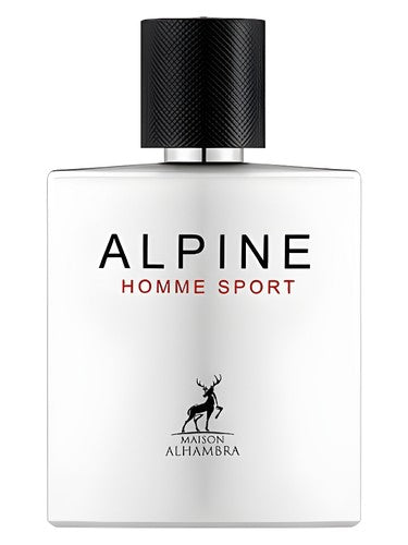 Maison Alhambra Alpine Homme Sport eau de parfum bottle, a woody fragrance