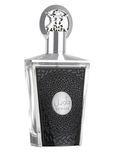 Lattafa Ta'weel eau de parfum bottle, a fresh fragrance