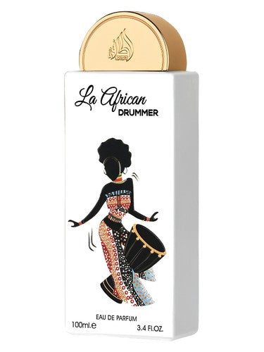Lattafa La African Drummer eau de parfum bottle, a gourmand fragrance
