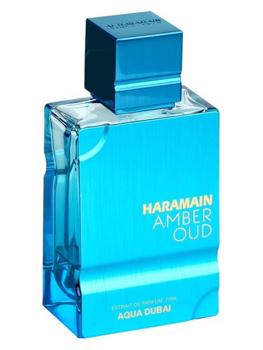 Al Haramain Amber Oud Aqua Dubai extrait de parfum bottle, a citrus fragrance