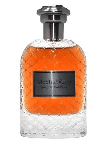Fragrance World Mocha Wood eau de parfum bottle, a gourmand fragrance