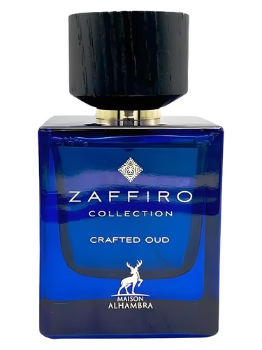 Maison Alhambra Zaffiro Collection Crafted Oud perfume bottle, a woody fragrance