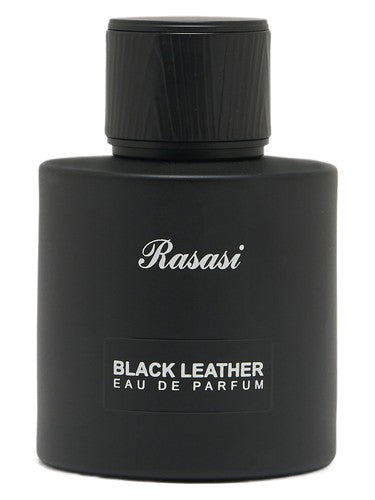 Rasasi Black Leather perfume bottle, a leather fragrance