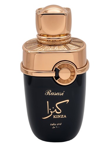 Rasasi Kinza perfume bottle, a floral fragrance