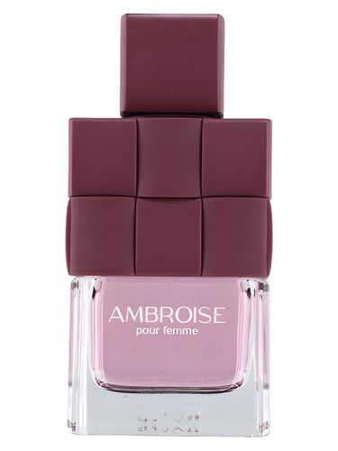 Fragrance World Ambroise Pour Femme eau de parfum bottle, a fruity fragrance
