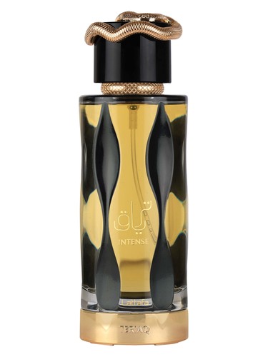 Lattafa Teriaq Intense eau de parfum bottle, a warm fragrance