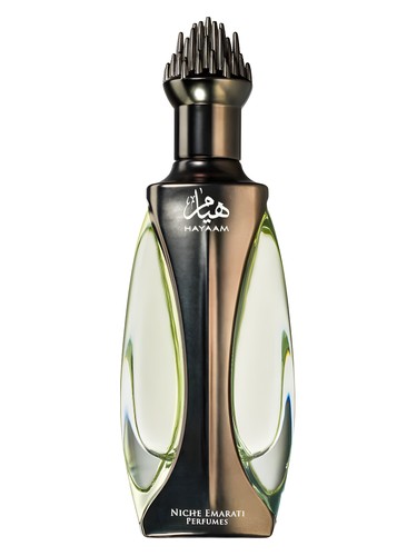 Lattafa Niche Emarati Hayaam eau de parfum bottle, a marine fragrance