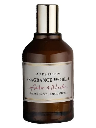 Fragrance World Amber & Neroli eau de parfum bottle, a citrus fragrance