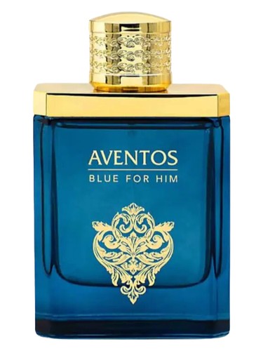 Fragrance World Aventos Blue for Him eau de parfum bottle, a fruity fragrance