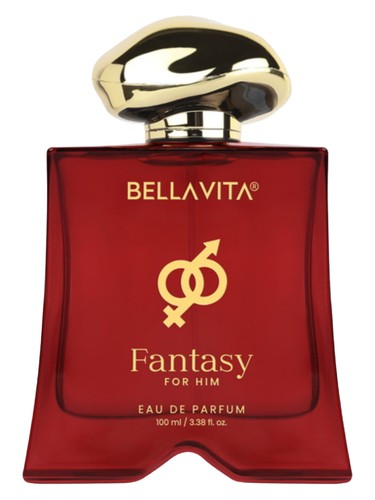 BellaVita Fantasy for Him perfume bottle, a cinnamon fragrance
