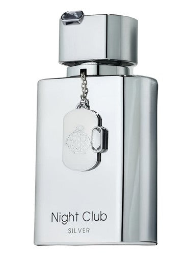 Fragrance World Night Club Silver eau de parfum bottle, a citrus fragrance