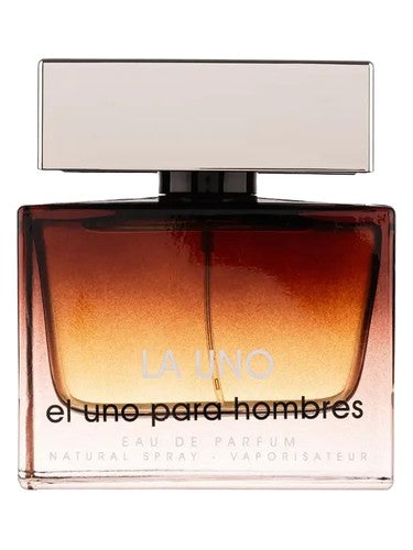 Fragrance World La Uno El Uno Para Hombres eau de parfum bottle, a gourmand fragrance